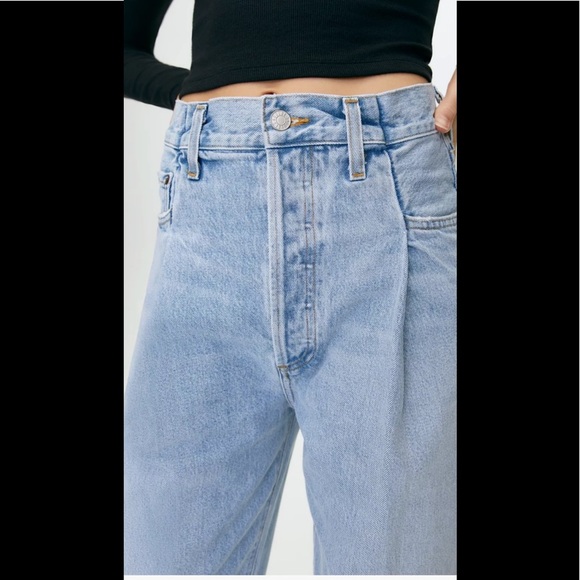 NWT AGolde Fold Waistband Jeans Size 26 - Picture 3 of 15